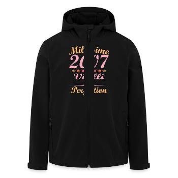 Vintage 2007 Vintage Woman Birthday Gift - Men’s Recycled Softshell Jacket by Stanley/Stella - black - Front - AI Model Male 185 light (185cm)