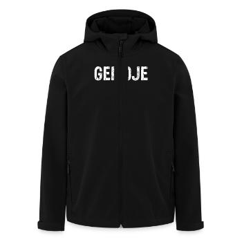 Gemoje - Men’s Recycled Softshell Jacket by Stanley/Stella - black - Front - AI Model Male 185 light (185cm)