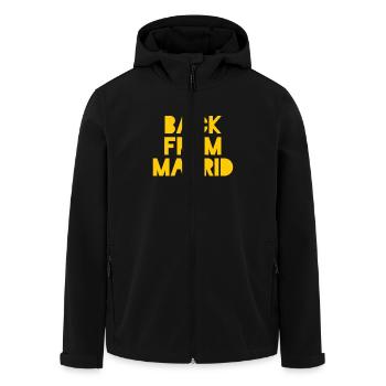 Souvenir Madrid - Men’s Recycled Softshell Jacket by Stanley/Stella - black - Front - AI Model Male 185 light (185cm)