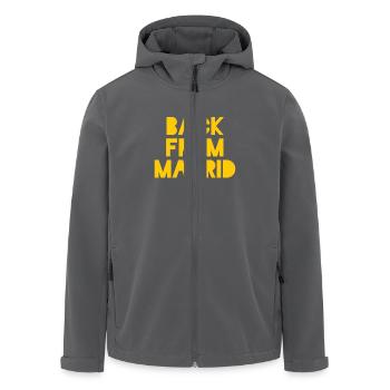 Souvenir Madrid - Men’s Recycled Softshell Jacket by Stanley/Stella - anthracite - Front - AI Model Male 185 light (185cm)