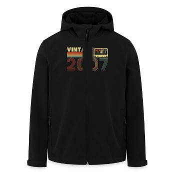 2007 Original Vintage Rétro Cadeau d’anniversaire - Veste softshell homme en polyester recyclé Stanley/Stella - noir - Devant - AI Model Male 185 light (185cm)