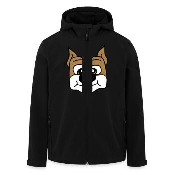 Hund Gesicht Kleines Glückliches Haustier Kopf Süß - Recycelte Männer Softshell-Jacke von Stanley/Stella - Schwarz - Vorne - AI Model Male 185 light (185cm)