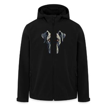 Great Dane Dog Portrait - Men’s Recycled Softshell Jacket by Stanley/Stella - black - Front - AI Model Male 185 light (185cm)