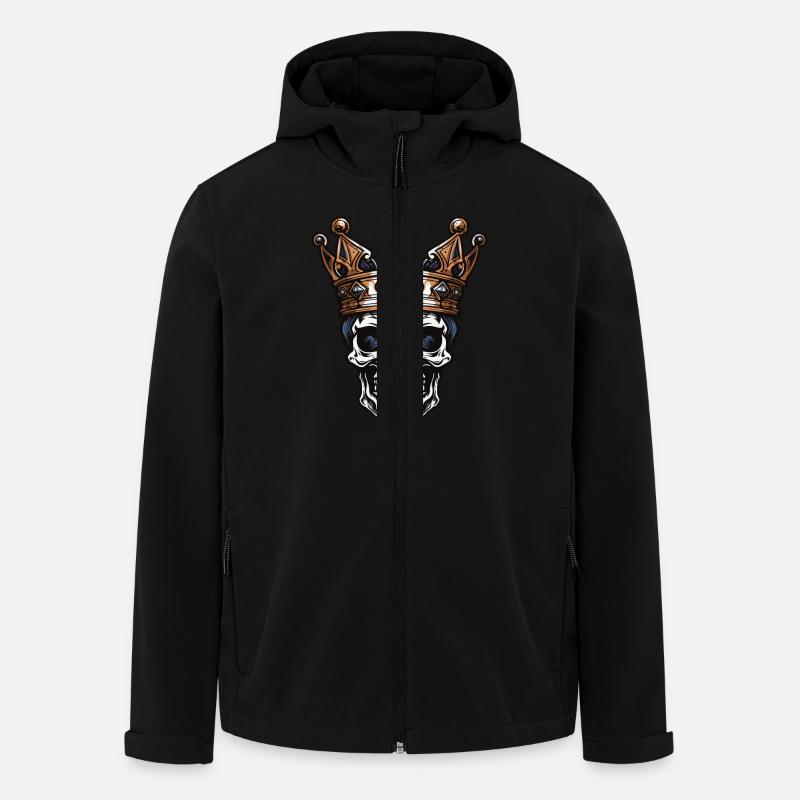 Crâne Roi Couronne - Veste softshell homme en polyester recyclé Stanley/Stella - noir