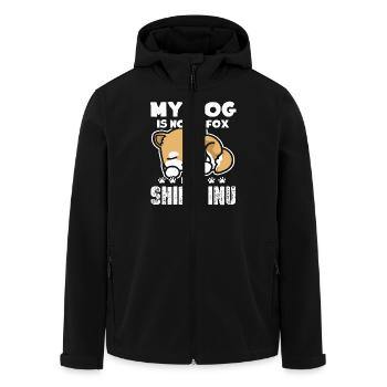 My Dog Is Shiba Inu - Men’s Recycled Softshell Jacket by Stanley/Stella - black - Front - AI Model Male 185 light (185cm)