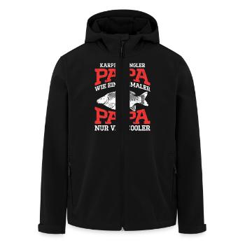 KARPFEN ANGLER PAPA WIE EIN NORMALER PAPA Lustiges - Recycelte Männer Softshell-Jacke von Stanley/Stella - Schwarz - Vorne - AI Model Male 185 light (185cm)