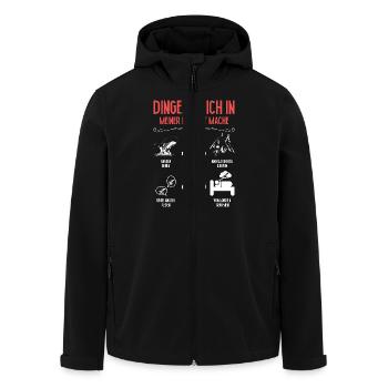 Angler Outfit DINGE DIE ICH IN MEINER FREIZEIT TUE - Recycelte Männer Softshell-Jacke von Stanley/Stella - Schwarz - Vorne - AI Model Male 185 light (185cm)