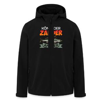 Angeln KÖNIG DER ZANDER ANGLER Lustiges Angel - Recycelte Männer Softshell-Jacke von Stanley/Stella - Schwarz - Vorne - AI Model Male 185 light (185cm)