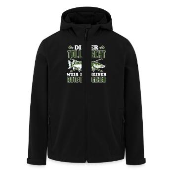 Angler DIESER TOLLE HECHT WEIß MIT SEINER RUTE - Recycelte Männer Softshell-Jacke von Stanley/Stella - Schwarz - Vorne - AI Model Male 185 light (185cm)
