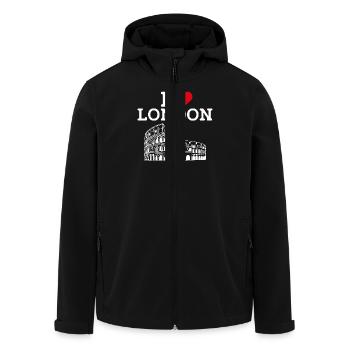 I Love London Colosseum Cool United Kingdom Heart - Recycelte Männer Softshell-Jacke von Stanley/Stella - Schwarz - Vorne - AI Model Male 185 light (185cm)