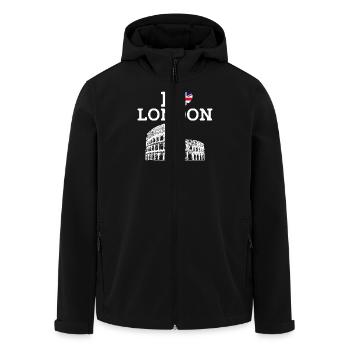 I Love London Colosseum England Herz Flagge London - Recycelte Männer Softshell-Jacke von Stanley/Stella - Schwarz - Vorne - AI Model Male 185 light (185cm)