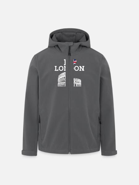 I Love London Colosseum England Heart Flag London - Men’s Recycled Softshell Jacket by Stanley/Stella - black