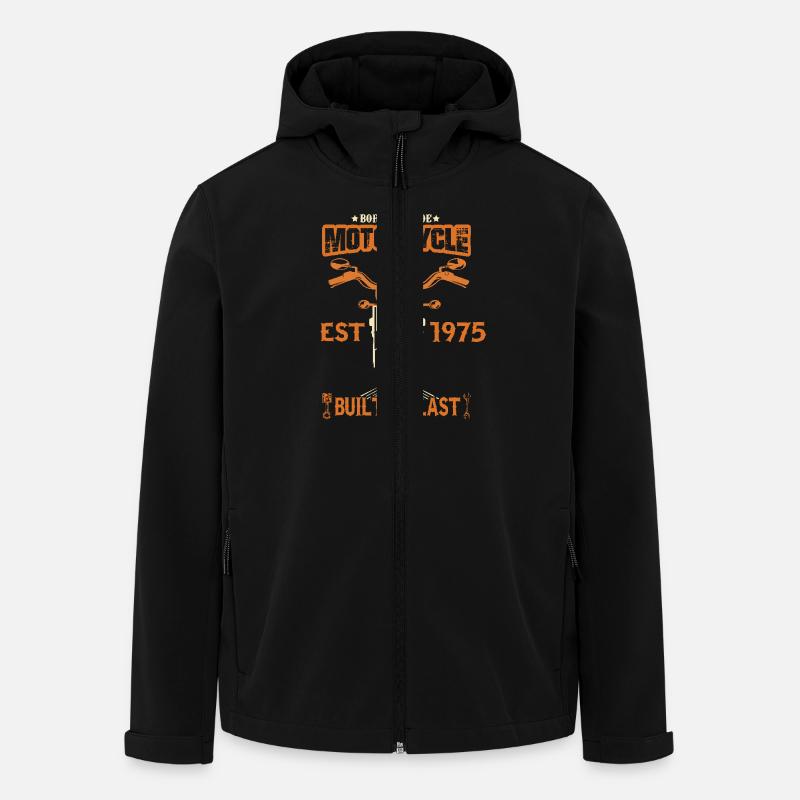 Millésime 1975 né motard - Veste softshell homme en polyester recyclé Stanley/Stella - noir