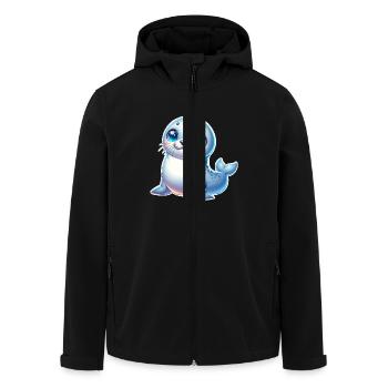 Robbe Seehund - Recycelte Männer Softshell-Jacke von Stanley/Stella - Schwarz - Vorne - AI Model Male 185 light (185cm)