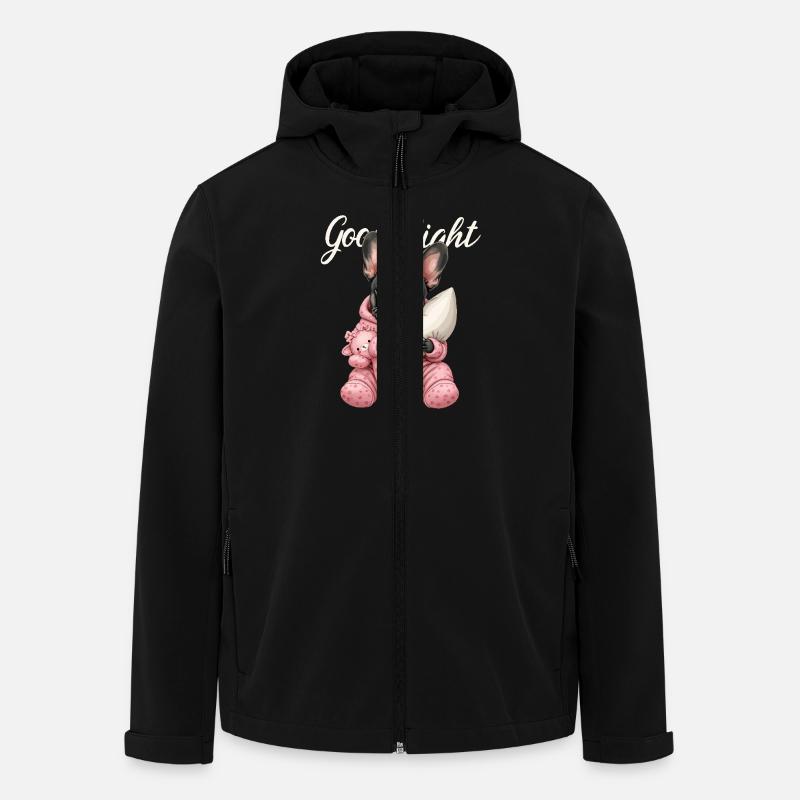 Bouledogue français en pyjama - Veste softshell homme en polyester recyclé Stanley/Stella - noir