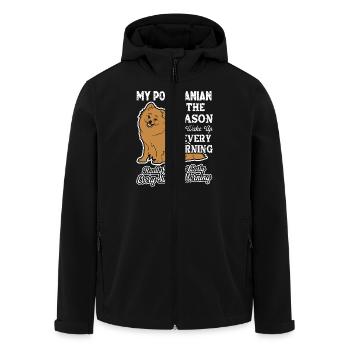 My Pomeranian The Reason I Wake Up Early - Men’s Recycled Softshell Jacket by Stanley/Stella - black - Front - AI Model Male 185 light (185cm)