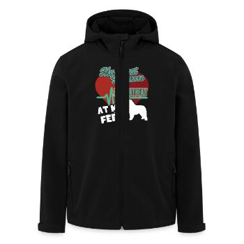 My Great Pyrenees A Heartbeat At My Feet - Men’s Recycled Softshell Jacket by Stanley/Stella - black - Front - AI Model Male 185 light (185cm)