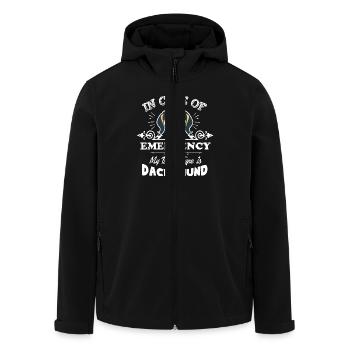 My Blood Type Is Dachshund - Men’s Recycled Softshell Jacket by Stanley/Stella - black - Front - AI Model Male 185 light (185cm)
