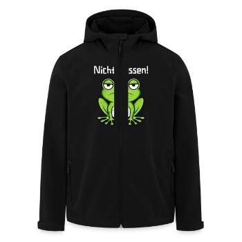 Karneval Kostüm NICHT KÜSSEN! Lustiges Frösche - Recycelte Männer Softshell-Jacke von Stanley/Stella - Schwarz - Vorne - AI Model Male 185 light (185cm)