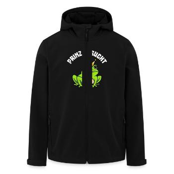Karneval Frosch PRINZ GESUCHT Lustiges Kostüm - Recycelte Männer Softshell-Jacke von Stanley/Stella - Schwarz - Vorne - AI Model Male 185 light (185cm)