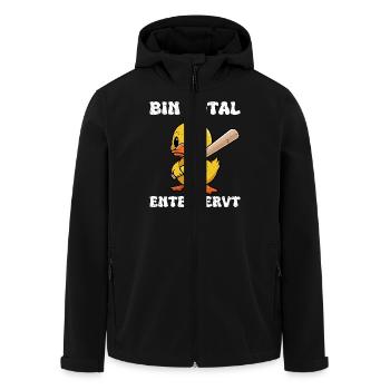 Karneval Party BIN TOTAL ENTE NERVT Lustiges - Recycelte Männer Softshell-Jacke von Stanley/Stella - Schwarz - Vorne - AI Model Male 185 light (185cm)