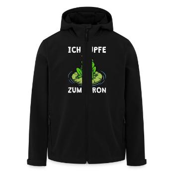 Karneval Frosch ICH HÜPFE ZUM THRON Lustiges - Recycelte Männer Softshell-Jacke von Stanley/Stella - Schwarz - Vorne - AI Model Male 185 light (185cm)