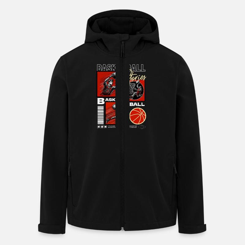 Basket-ball Joueurs de basket-ball - Veste softshell homme en polyester recyclé Stanley/Stella - noir