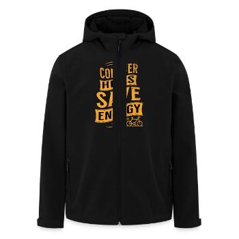E-Bike E-Biker - Recycelte Männer Softshell-Jacke von Stanley/Stella - Schwarz - Vorne - AI Model Male 185 light (185cm)