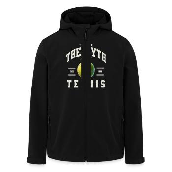Tennis legend - Men’s Recycled Softshell Jacket by Stanley/Stella - black - Front - AI Model Male 185 light (185cm)