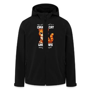 Motzige Katze Spirit Animal Katzenbesitzer Lustig - Recycelte Männer Softshell-Jacke von Stanley/Stella - Schwarz - Vorne - AI Model Male 185 light (185cm)