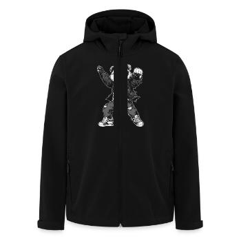 Cooler Tanzender Panda Mit Sonnenbrille Und Jacke - Recycelte Männer Softshell-Jacke von Stanley/Stella - Schwarz - Vorne - AI Model Male 185 light (185cm)