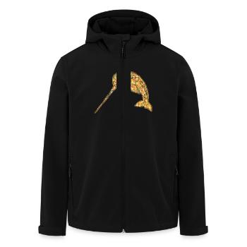 Narwhal Geometric - Men’s Recycled Softshell Jacket by Stanley/Stella - black - Front - AI Model Male 185 light (185cm)