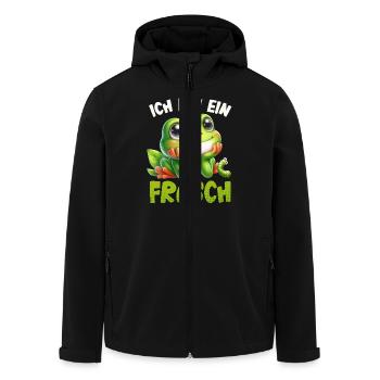 Froschkostüm ICH BIN EIN FROSCH Karneval - Recycelte Männer Softshell-Jacke von Stanley/Stella - Schwarz - Vorne - AI Model Male 185 light (185cm)
