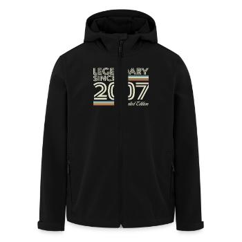 Legendary Since 2007 Vintage Birthday Gift - Men’s Recycled Softshell Jacket by Stanley/Stella - black - Front - AI Model Male 185 light (185cm)