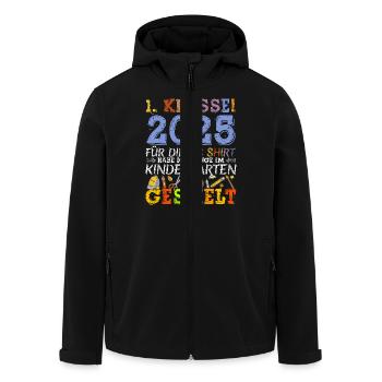 School Child 2025 School Enrollment First Grade - Men’s Recycled Softshell Jacket by Stanley/Stella - black - Front - AI Model Male 185 light (185cm)