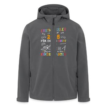 School Child 2025 School Enrollment First Grade - Men’s Recycled Softshell Jacket by Stanley/Stella - anthracite - Front - AI Model Male 185 light (185cm)