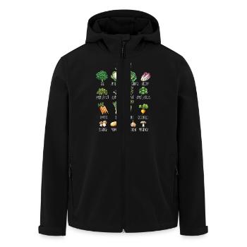 Janvier Collage de légumes et de fruits de saison - Veste softshell homme en polyester recyclé Stanley/Stella - noir - Devant - AI Model Male 185 light (185cm)