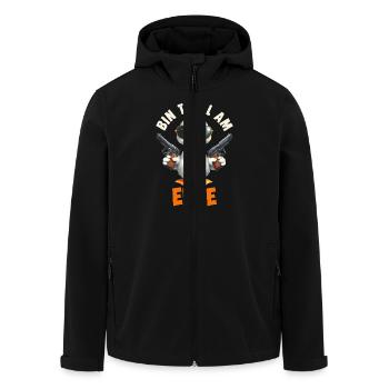 Entenkostüm Karneval BIN TOTAL AM ENTE Lustiges - Recycelte Männer Softshell-Jacke von Stanley/Stella - Schwarz - Vorne - AI Model Male 185 light (185cm)