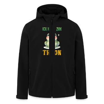 Froschkostüm ICH HÜPFE ZUM THRON Lustiges - Recycelte Männer Softshell-Jacke von Stanley/Stella - Schwarz - Vorne - AI Model Male 185 light (185cm)