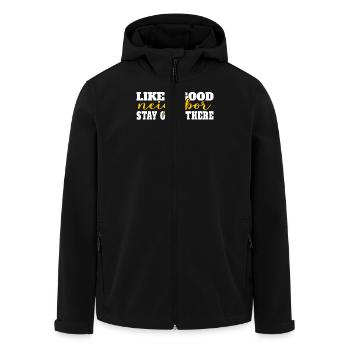 Like A Good Neighbor Stay Over There Humorvoller - Recycelte Männer Softshell-Jacke von Stanley/Stella - Schwarz - Vorne - AI Model Male 185 light (185cm)