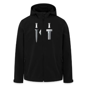 écrou à vis j’adore artisan humoristique - Veste softshell homme en polyester recyclé Stanley/Stella - noir - Devant - AI Model Male 185 light (185cm)