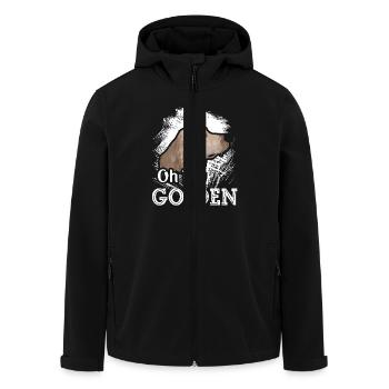 Oh My Golden Golden Retriever - Men’s Recycled Softshell Jacket by Stanley/Stella - black - Front - AI Model Male 185 light (185cm)