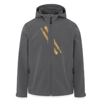 Oboe Geometric - Men’s Recycled Softshell Jacket by Stanley/Stella - anthracite - Front - AI Model Male 185 light (185cm)