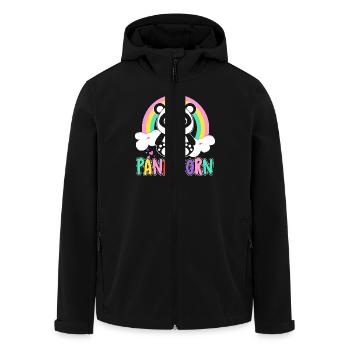Panda I Am Pandicorn - Men’s Recycled Softshell Jacket by Stanley/Stella - black - Front - AI Model Male 185 light (185cm)