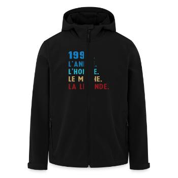 1995 Année Homme Mythe Légende - Veste softshell homme en polyester recyclé Stanley/Stella - noir - Devant - AI Model Male 185 light (185cm)
