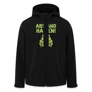 Froschkostüm ABSTAND HALTEN Lustiges Frosch - Recycelte Männer Softshell-Jacke von Stanley/Stella - Schwarz - Vorne - AI Model Male 185 light (185cm)