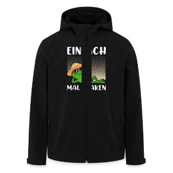 Frosch Kostüm EINFACH MAL QUAKEN Lustiges Fasching - Recycelte Männer Softshell-Jacke von Stanley/Stella - Schwarz - Vorne - AI Model Male 185 light (185cm)