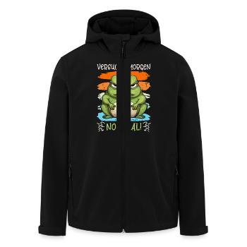 Froschkostüm VERSUCHS MORGEN NOCHMAL Lustiges - Recycelte Männer Softshell-Jacke von Stanley/Stella - Schwarz - Vorne - AI Model Male 185 light (185cm)