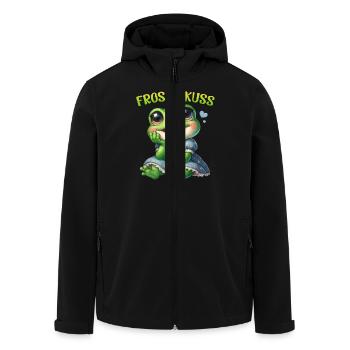 Karneval Kostüm FROSCH KUSS Lustiges Frosch - Recycelte Männer Softshell-Jacke von Stanley/Stella - Schwarz - Vorne - AI Model Male 185 light (185cm)