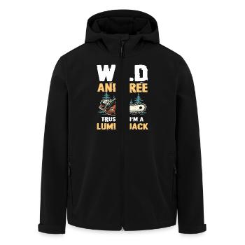 Sauvage et libre Fais-moi confiance, je suis un bûcheron - Veste softshell homme en polyester recyclé Stanley/Stella - noir - Devant - AI Model Male 185 light (185cm)